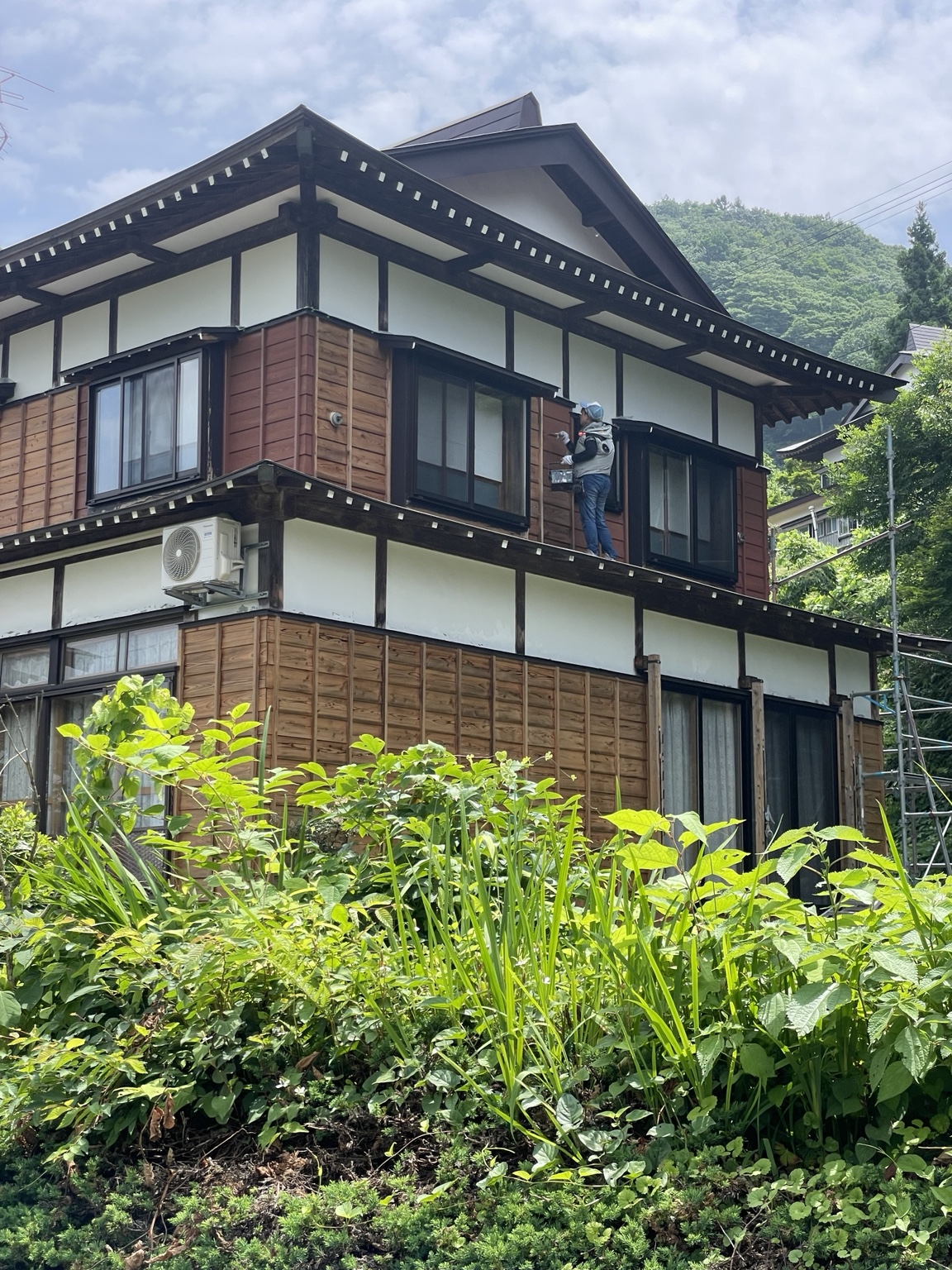 大瀧塗装店の外壁塗装作業